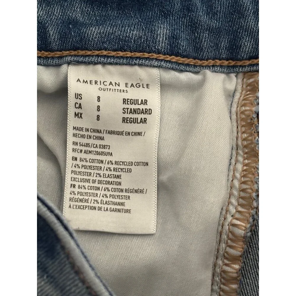 AE Jeggings 8 Next Level Stretch Distressed High Rise Festival Grunge Streetwear - Picture 5 of 16